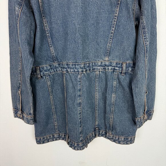 NWT Zara Long Sleeve Buttondown Denim Mini Dress Blogger Medium Wash Size XXL - Picture 11 of 12